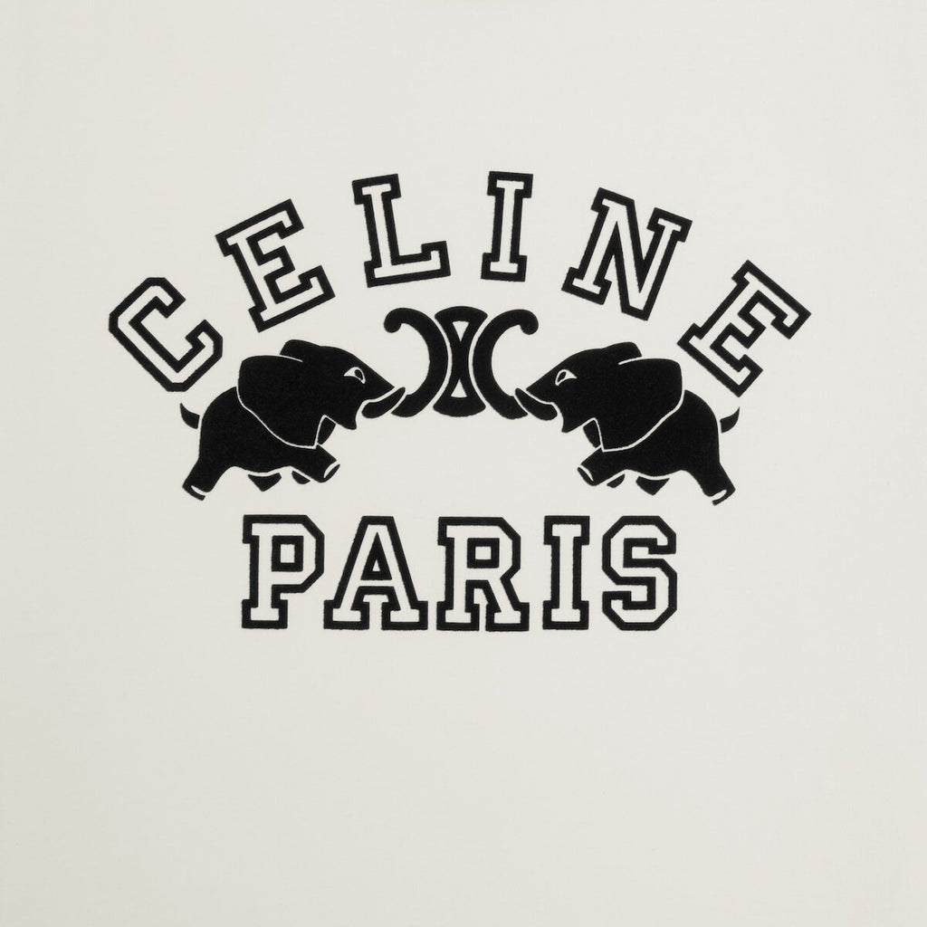 Celine RX0AV671Q.01OB,Celine regular T-shirt in cotton jersey,Celine white T-shirt,Celine white tee,Celine white mens t-shirt