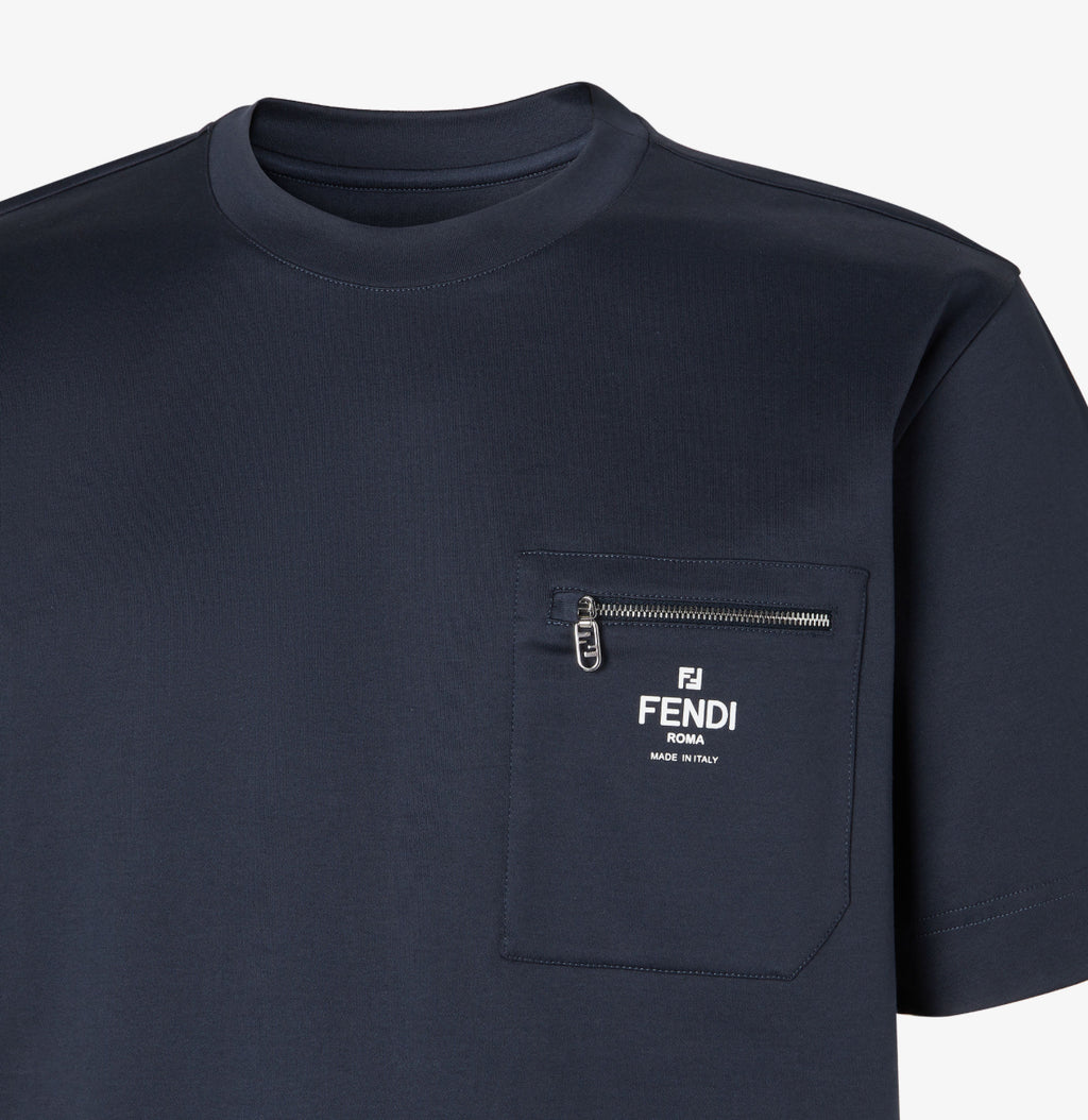 Fendi FY0936ARYRF0QB0,Fendi pocket T-shirt,Fendi pocket Mens T-shirt,Fendi pocket T-shirt Navy,Fendi pocket mens T-shirt blue