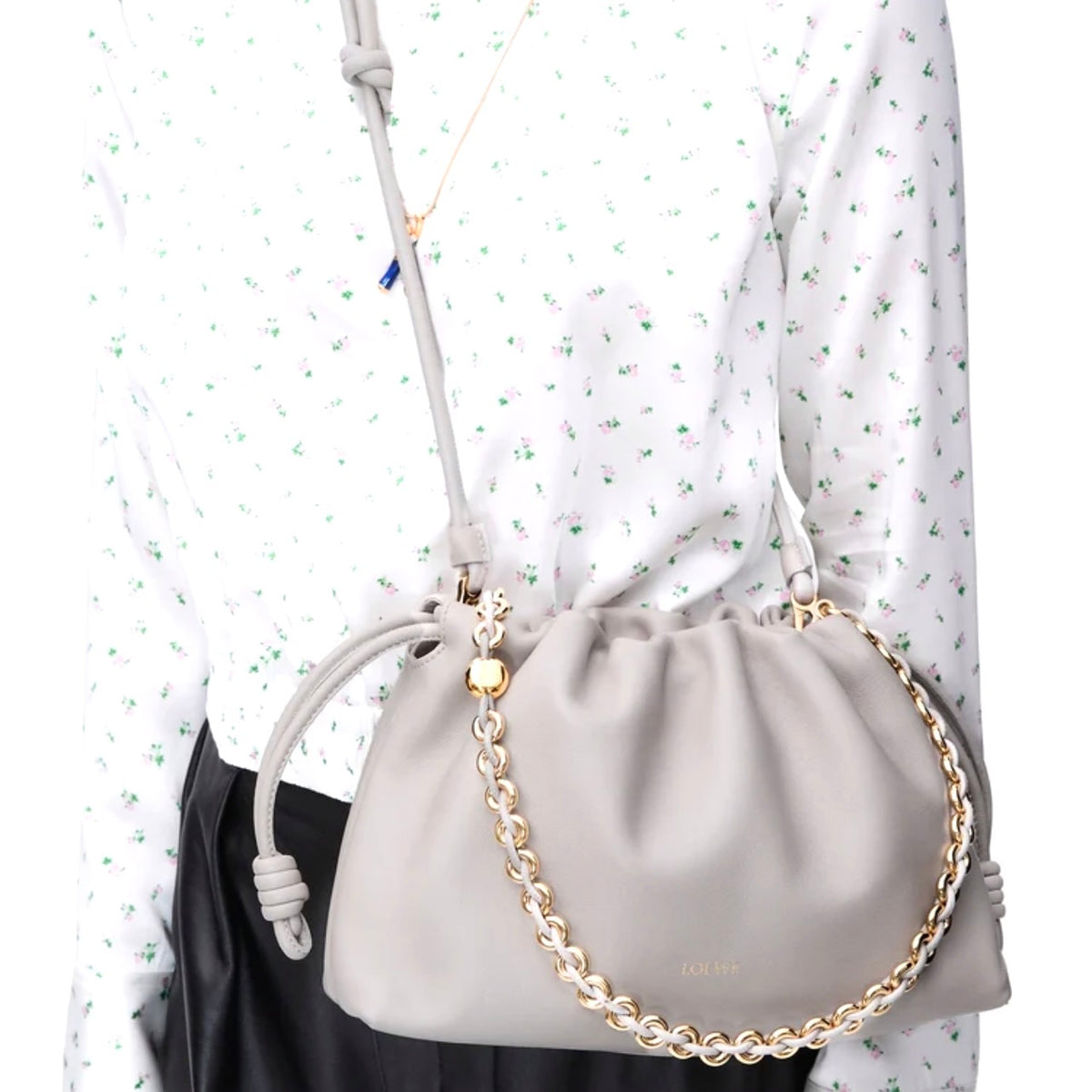 Loewe Medium Flamenco purse, Loewe Medium Flamenco bag, Loewe Flamenco bag, Loewe grey flamenco bag, Loewe Medium Flamenco gr