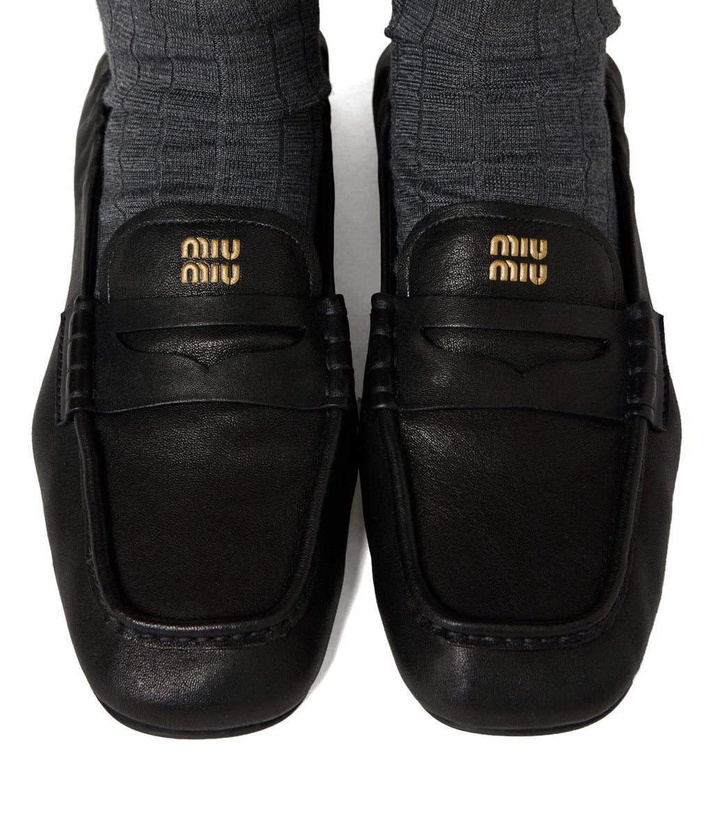 MIU MIU 5D341EF005EFX,Miu Miu loafer,Miu Miu loafer authenticity,Miu Miu logo loafer,Miu Miu loafer black,Miu Miu loafer pric
