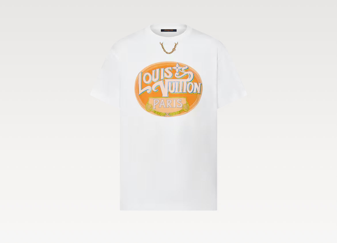 Louis Vuitton 1AHISY,LV 1AHISY,Louis Vuitton Paris travel stamp T-shirt,Louis Vuitton white T-shirt,LV t-shirt on sale,LV t-s