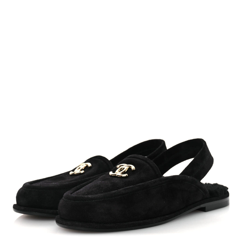 Winniemodo,Winniemodony,Chanel G46601,Chanel slingback loafers fur,Chanel slingback loafers black,Chanel slingback black loaf