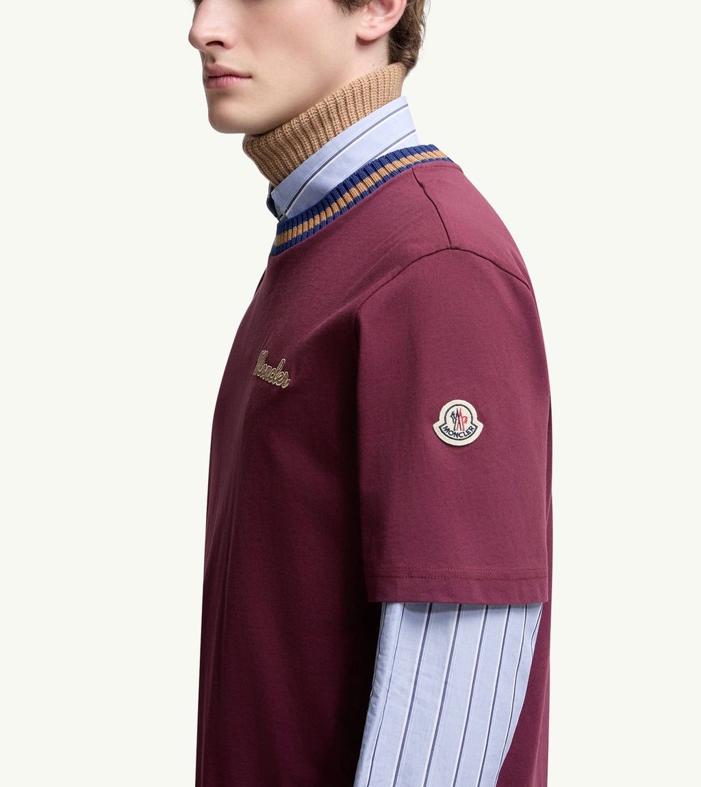 Winniemodo,Winniemodony,Moncler k20918c00022,Moncler embroidered logo T-shirt,Moncler t-shirt burgundy,Moncler tee burgundy,M