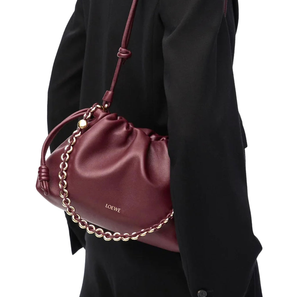 Loewe Medium Flamenco purse, Loewe Medium Flamenco bag, Loewe Flamenco bag, Loewe burgundy flamenco bag, Loewe Medium Flamenc