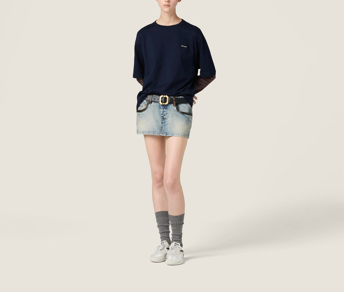 Winniemodo,Winnie modo,MIU MIU MJL128,Miu Miu long sleeved jersey T-shirt,Miu Miu long sleeved T-shirt,Miu Miu long sleeved T