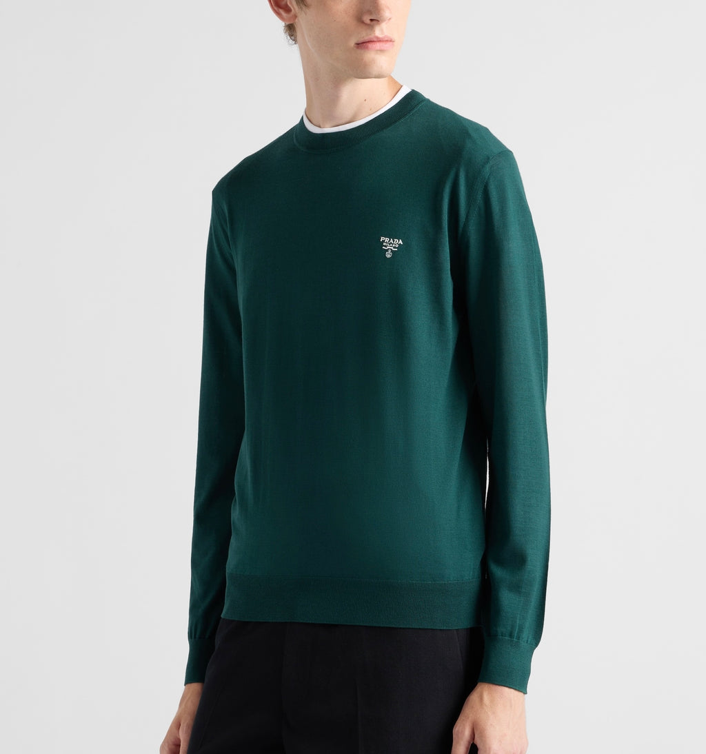Winniemodo,Winnie modo,Prada UMB264,Prada superfine wool crew neck sweater,Prada sweater,Prada sweater green,Prada sweater me